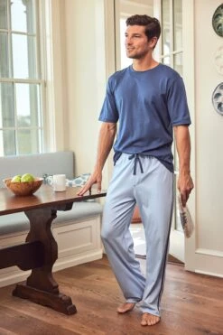 Lake Men's Short Sleeve Pima Tee In True Navy -Fashion - Pajamas LAKE Webcrop Summer23 MensPimaTee Navy MensSlumberPant FrenchBlue 7712 9f46f6d8 c4fb 45dd 9084 9aa293c03955