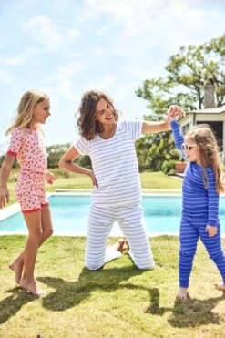 Lake Pima Short-Long Set In Cobalt -Fashion - Pajamas LAKE Webcrop Summer23 ShortLongSet Cobalt 9700