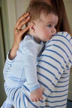 Lake Baby Sleeper In French Blue -Fashion - Pajamas LAKE Website WebCrop Baby 4030