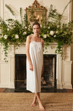Lake Pima Ruffle Midi Nightgown In White 8 Lake Pima Ruffle Midi Nightgown In White -Fashion - Pajamas LAKE Website WebCrop Bridal2023 PimaRuffleMidi White Final 4175