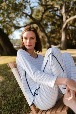 Lake Pima Long-Long Set In Marine -Fashion - Pajamas LAKE Website WebCrop Evergreen 548