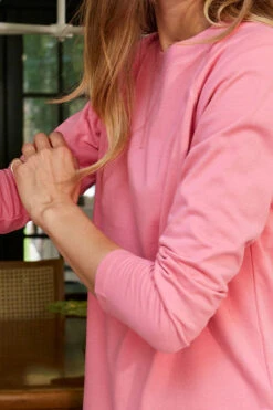 Lake Sweatshirt Tunic In Pink Blossom -Fashion - Pajamas LAKE Website WebCrop Naturalist 1236