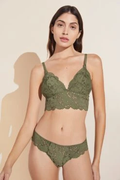 Eberjey Naya Longline Bralette - Olive