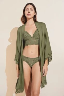 Eberjey Naya Longline Bralette - Olive -Fashion - Pajamas Low Res B1912L OLIVE S