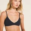Eberjey Pima Stretch Cotton Bralette - Black 2 Eberjey Pima Stretch Cotton Bralette - Black -Fashion - Pajamas Low Res B2025 BLACK F