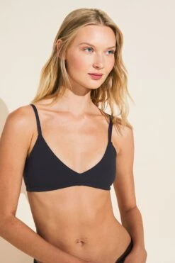 Eberjey Pima Stretch Cotton Bralette - Black