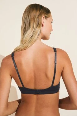 Eberjey Pima Stretch Cotton V Bralette - Black 7 Eberjey Pima Stretch Cotton V Bralette - Black -Fashion - Pajamas Low Res B2025V BLACK B