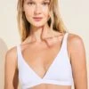Eberjey Pima Stretch Cotton V Bralette - White -Fashion - Pajamas Low Res B2025V WHITE F