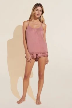 Eberjey Gisele TENCEL™ Modal Ruffle Cami & Short Set - Old Rose
