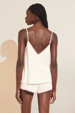 Eberjey Frida TENCEL™ Modal Cami & Short PJ Set - Ivory/Foxglove -Fashion - Pajamas Low Res CU2018S IVFG B