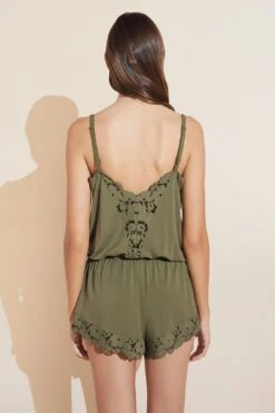 Eberjey Naya TENCEL™ Modal Romper - Olive -Fashion - Pajamas Low Res D1912 OLIVE B