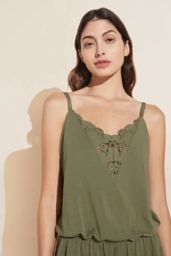 Eberjey Naya TENCEL™ Modal Romper - Olive -Fashion - Pajamas Low Res D1912 OLIVE S