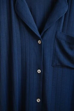 Eberjey Gisele TENCEL™ Modal Rib Long PJ Set - Navy 10 Eberjey Gisele TENCEL™ Modal Rib Long PJ Set - Navy -Fashion - Pajamas Low Res Eberjey GiseleRibPJ Flat 7