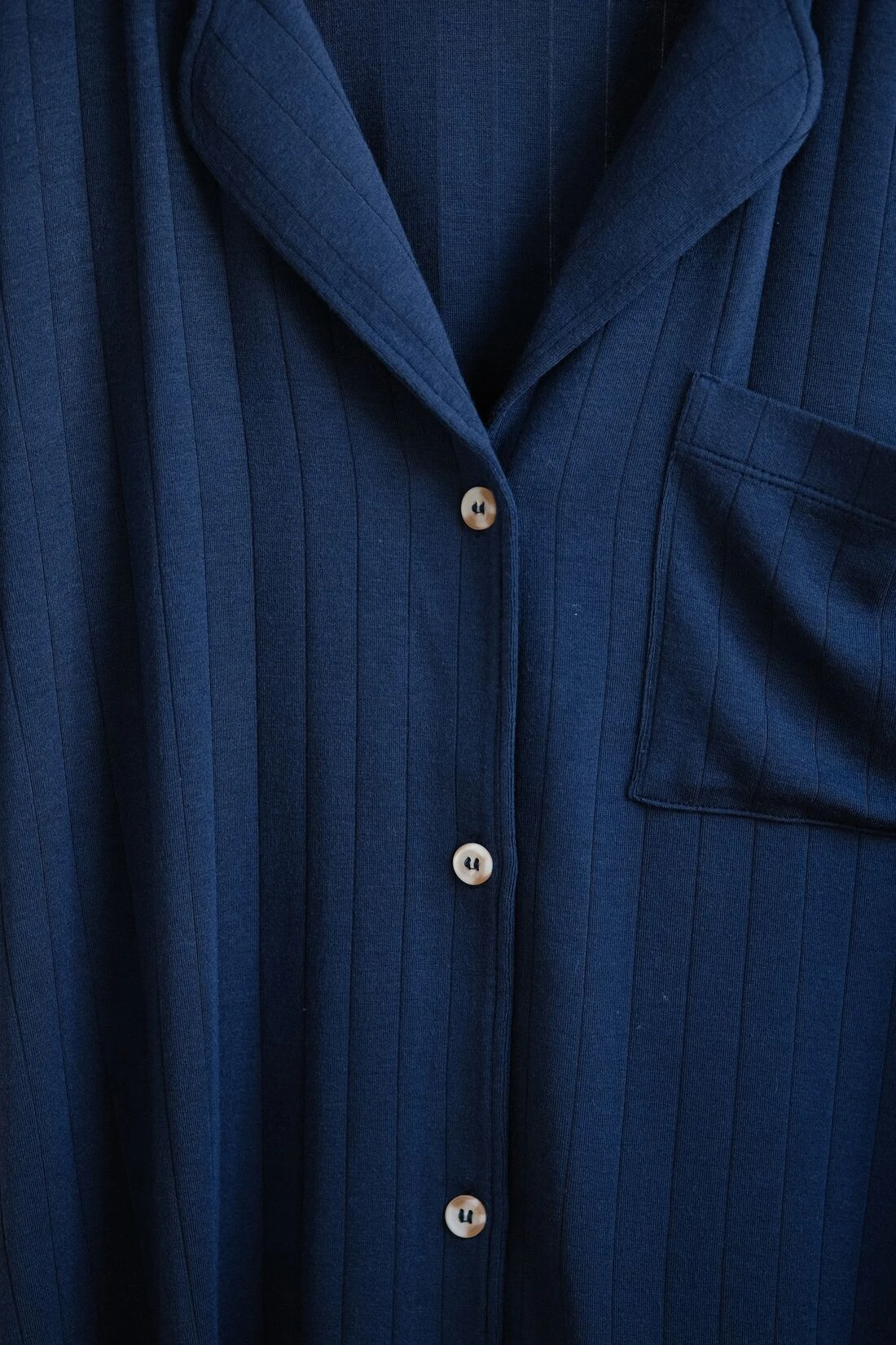 Eberjey Gisele TENCEL™ Modal Rib Long PJ Set - Navy 6 Eberjey Gisele TENCEL™ Modal Rib Long PJ Set - Navy - Image 4