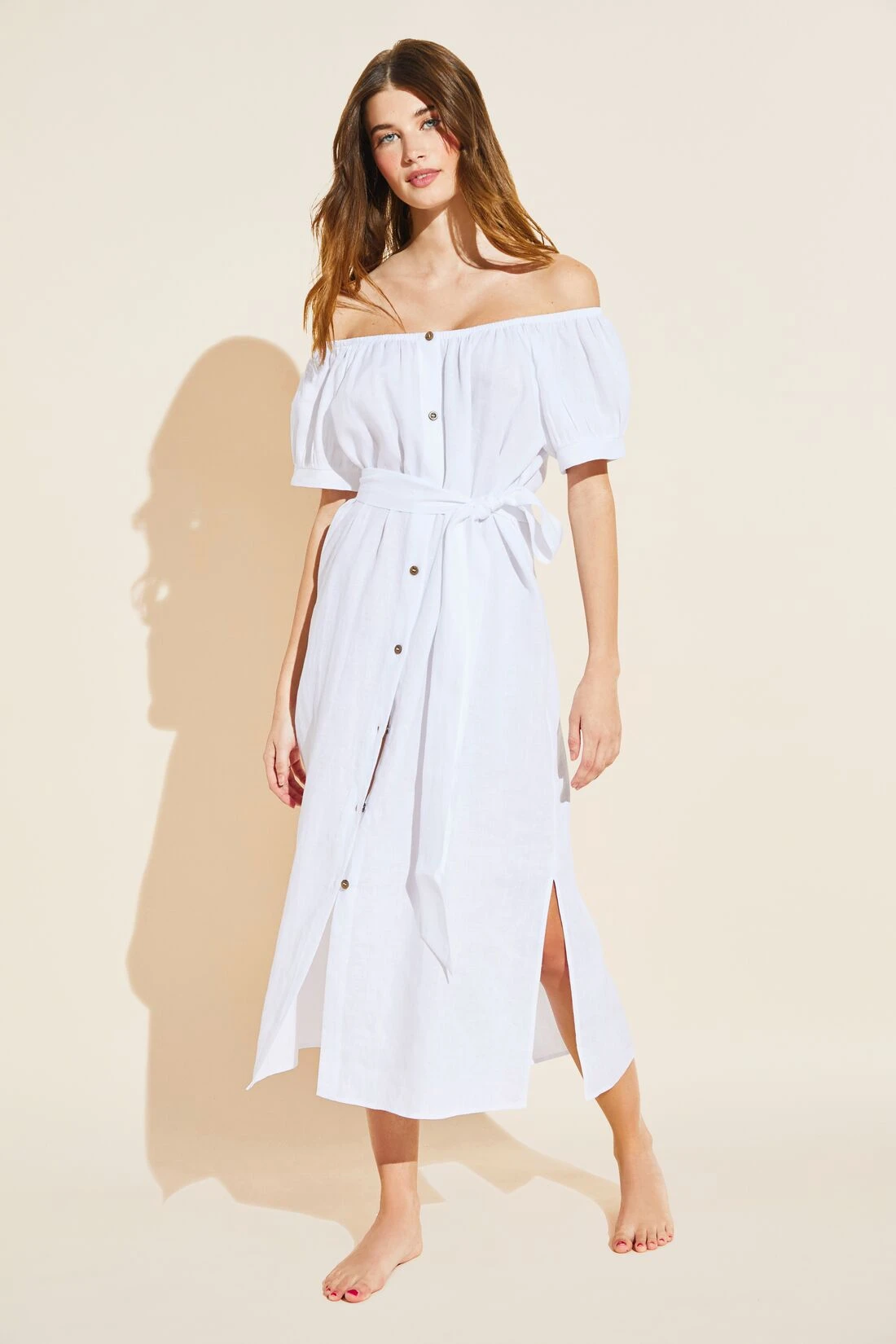 Eberjey Harper Linen Dress - White 3 Eberjey Harper Linen Dress - White