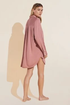 Eberjey Gisele TENCEL™ Modal Boyfriend Sleepshirt - Old Rose -Fashion - Pajamas Low Res H1018N OLDRO B 1