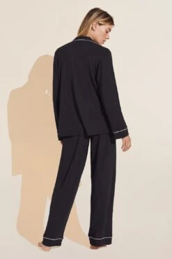 Eberjey Gisele TENCEL™ Modal Long PJ Set - Black/Sorbet Pink 9 Eberjey Gisele TENCEL™ Modal Long PJ Set - Black/Sorbet Pink -Fashion - Pajamas Low Res PJ1018 BKSO B