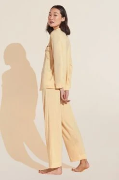 Eberjey Gisele TENCEL™ Modal Long PJ Set - Sunrise/Ivory -Fashion - Pajamas Low Res PJ1018 SRIV B