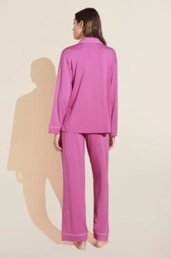 Eberjey Gisele TENCEL™ Modal Long PJ Set - Italian Rose/Ivory -Fashion - Pajamas Low Res PJ1018 TRIV B