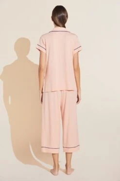 Eberjey Gisele TENCEL™ Modal Short Sleeve Cropped PJ Set - Rose Cloud/Navy -Fashion - Pajamas Low Res PJ1018TSZC RCNA B 1344e4ff e1ac 47c0 af49 397da3c26e52