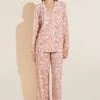 Eberjey Gisele Printed TENCEL™ Modal Long PJ Set - Fiore Rose Cloud/Ivory -Fashion - Pajamas Low Res PJ1141 FCIV F