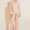 Eberjey Gisele Printed TENCEL™ Modal Long PJ Set- Geo Tile Rose Cloud/Rose Cloud -Fashion - Pajamas Low Res PJ1141 GTRC F