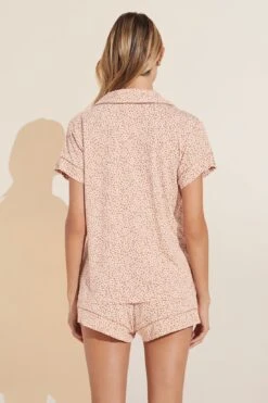 Eberjey Gisele Printed TENCEL™ Modal Shortie Short PJ Set - Animal Hearts Mocha/Mocha -Fashion - Pajamas Low Res PJ1141S AMMO B