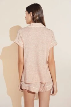 Eberjey Gisele Printed TENCEL™ Modal Shortie Short PJ Set - Animale Rose Cloud/Ivory -Fashion - Pajamas Low Res PJ1141S ANIRC B 1