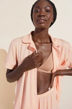 Eberjey Gisele Printed TENCEL™ Modal Relaxed Short PJ Set - Geo Tile Rose Cloud/Rose Cloud -Fashion - Pajamas Low Res PJ1141SN GTRC S