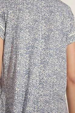 Eberjey Gisele Printed TENCEL™ Modal Short Sleeve Cropped PJ Set - Animale Coastal Blue/Ivory 8 Eberjey Gisele Printed TENCEL™ Modal Short Sleeve Cropped PJ Set - Animale Coastal Blue/Ivory -Fashion - Pajamas Low Res PJ1141TSZC ANICB S 1