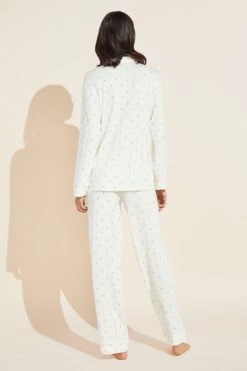 Eberjey Gisele Printed TENCEL™ Modal Long PJ Set - Palm/Bellini -Fashion - Pajamas Low Res PJ1713 MATG B