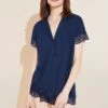 Eberjey Beatrix TENCEL™ Modal Shortie Short PJ Set - Navy -Fashion - Pajamas Low Res PJ1882S NAVY F