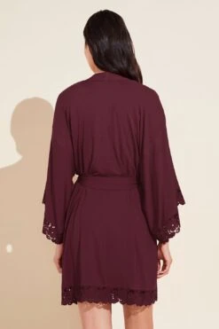 Eberjey Naya TENCEL™ Modal Robe - Mulberry 7 Eberjey Naya TENCEL™ Modal Robe - Mulberry -Fashion - Pajamas Low Res R1912K MULBE B