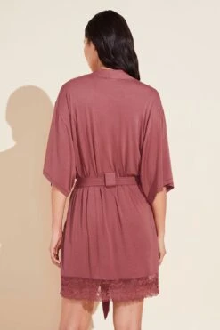 Eberjey Rosalia TENCEL™ Modal Robe - Rosewood 7 Eberjey Rosalia TENCEL™ Modal Robe - Rosewood -Fashion - Pajamas Low Res R1974KS ROSEW B