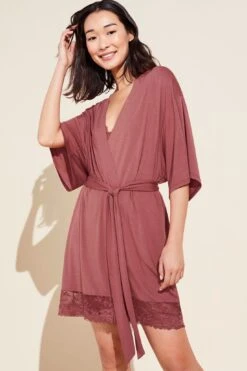 Eberjey Rosalia TENCEL™ Modal Robe - Rosewood