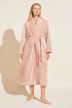 Eberjey Chalet Recycled Plush Robe - Rose Cloud