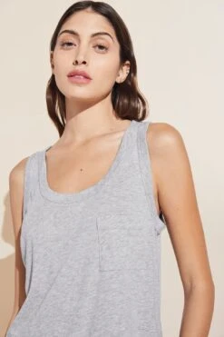 Eberjey Aloe Infused Cotton Tank - Heather Grey -Fashion - Pajamas Low Res T2035 HGREY S
