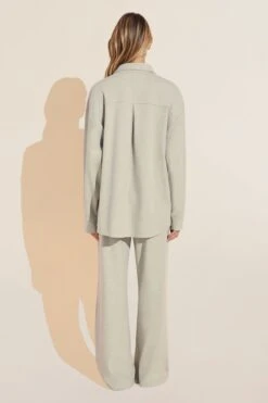 Eberjey Luxe Sweats Shacket - Botanical Zen Green 11 Eberjey Luxe Sweats Shacket - Botanical Zen Green -Fashion - Pajamas Low Res TR2036J BOTGR B