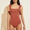 Eberjey Jane Textured One-Piece - Redwood 2 Eberjey Jane Textured One-Piece - Redwood -Fashion - Pajamas Low Res W1921JAX REDWO F