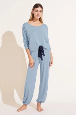 Eberjey Gisele TENCEL™ Modal Slouchy PJ Set - Ciel/Navy