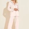 Eberjey Gisele TENCEL™ Modal Long PJ Set - Sorbet Pink/Black -Fashion - Pajamas PJ1018 SOBK F