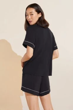 Eberjey Gisele TENCEL™ Modal Relaxed Short PJ Set - Black/Sorbet Pink -Fashion - Pajamas PJ1018SN BKSO B