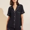 Eberjey Gisele TENCEL™ Modal Relaxed Short PJ Set - Black/Sorbet Pink -Fashion - Pajamas PJ1018SN BKSO F