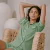 Eberjey Gisele TENCELâ„¢ Modal Relaxed Short PJ Set - Mineral Green/Ivory 1 Eberjey Gisele TENCELâ„¢ Modal Relaxed Short PJ Set - Mineral Green/Ivory -Fashion - Pajamas SAM6381 205 Edit4