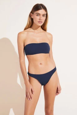 Eberjey Dree Textured Bikini Bottom - Peacoat