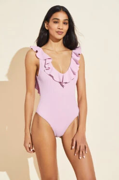 Eberjey Loreta Textured One-Piece - Lilac