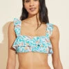 Eberjey Jane Printed Textured Bikini Top - Ocean Bay/Multi -Fashion - Pajamas W2012JA MULTI F