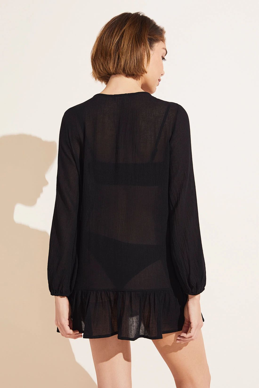 Eberjey Elba Breezy Weave Cover-Up - Black 5 Eberjey Elba Breezy Weave Cover-Up - Black - Image 3