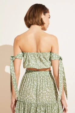 Eberjey Andy Organic Cotton Voile Beach Top - Pear/Ivory 7 Eberjey Andy Organic Cotton Voile Beach Top - Pear/Ivory -Fashion - Pajamas WC2007NL PRIV B