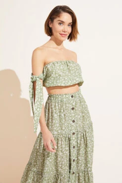 Eberjey Andy Organic Cotton Voile Beach Top - Pear/Ivory